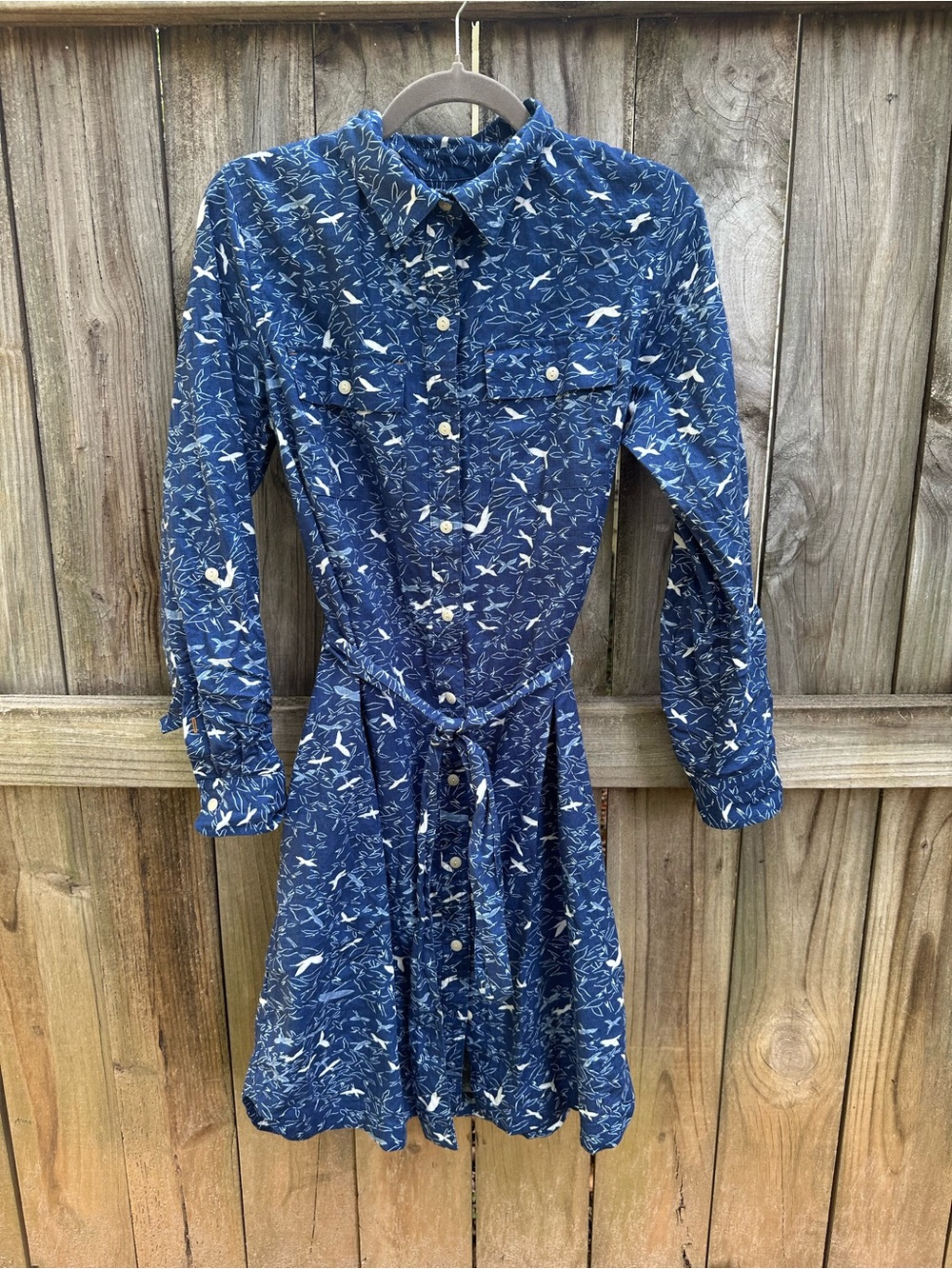Bean Signature blue cotton bird dress